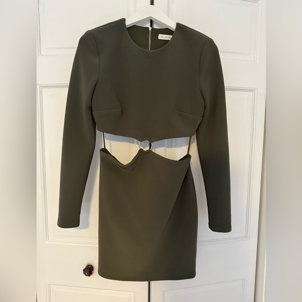 Bec & Bridge Olive Green Cut-Out Bodycon Dress